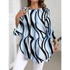 Chemise décontractée élégante et tendance pour femme, col rond, ourlet asymétrique