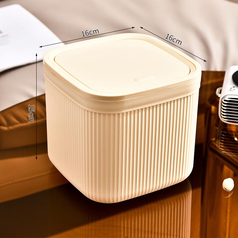 Mini Desktop Trash Can with Pop-Up Lid for Office and Home