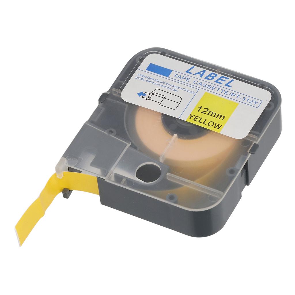Etikettenband für MAX Line Maschine LM 380E LM 390A LM 370A LM 380A LM 380EZ 12mm 26.2ft Gelbes Selbstklebeetikettenband