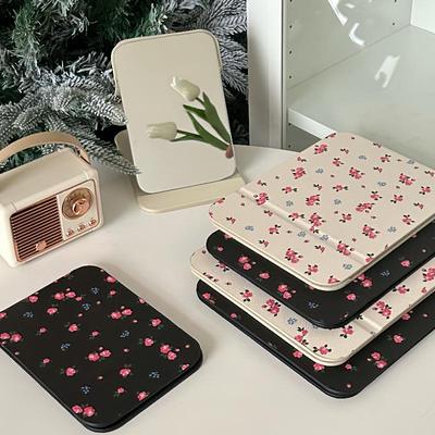 Kompakt Kız Çiçekli Katlanır Seyahat Makyaj Aynası Yurtlar İçin