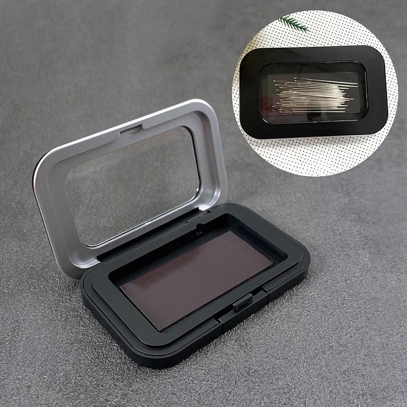 Magnetic Sewing Needles Holder Black Rectangle Sewing Needle Storage Case Buttons Pins Storage Box For Sewing Tool Accessories
