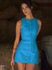 Women Sleeveless Button Front Mini Dress High Neck Solid Color Elegant Casual Shift Dress Summer Outfit