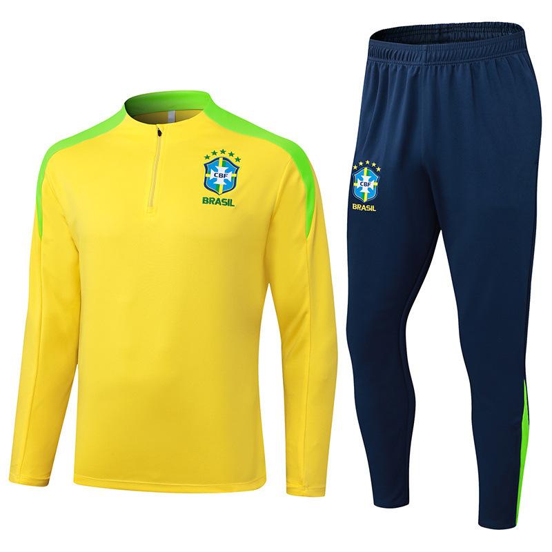 Trainingskleidung, Fußballkleidung, Langarm-Hauptset, Trikot mit halbem Reißverschluss.