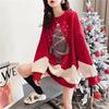Wishing Tree Christmas Sweater Women's Autumn and Winter New Crew Neck Sweater Pullover Foreign Style Loose and Skinny Knitted Sweater Women