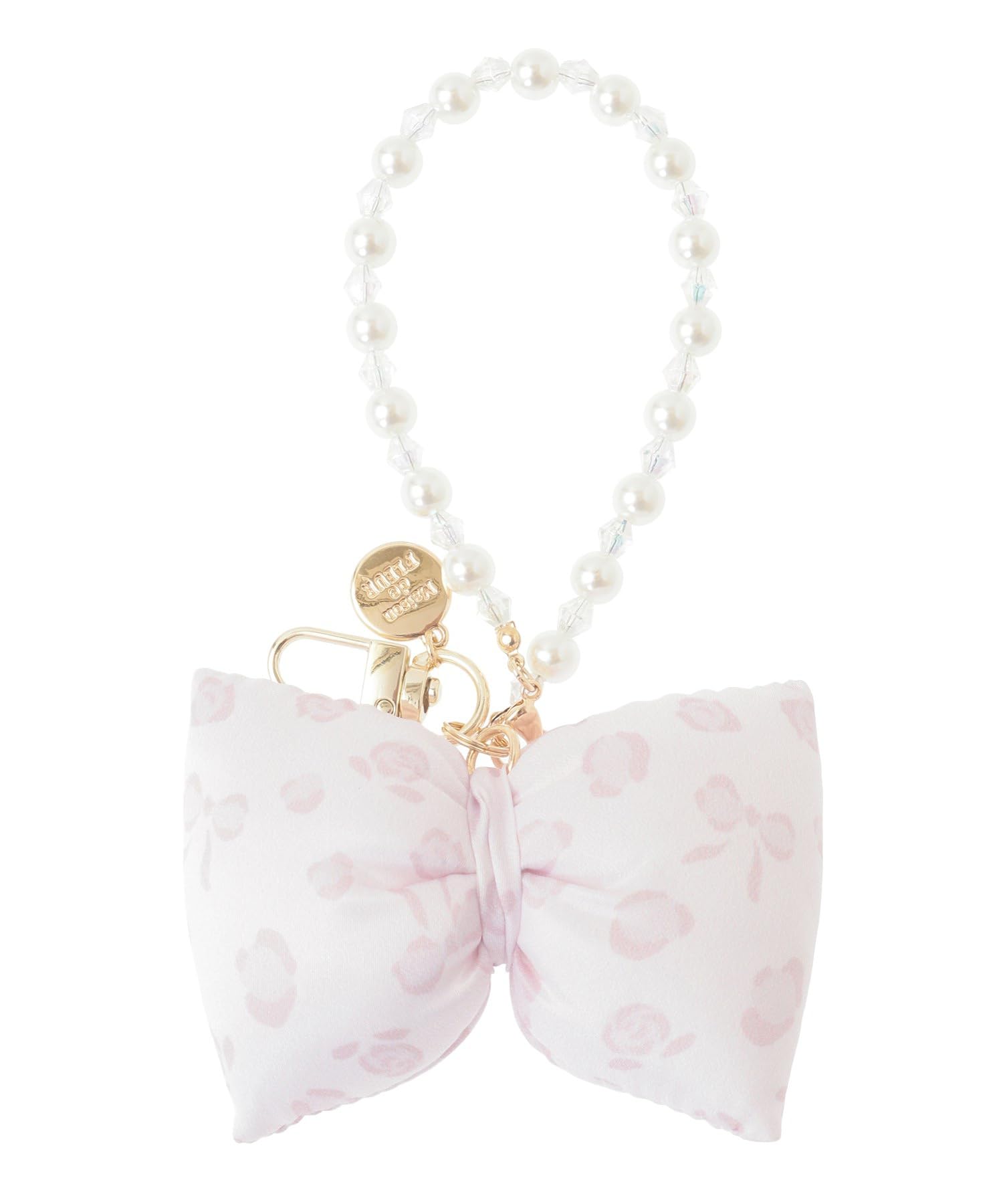 Maison de Fleur Charm Ribbon Leopard Pearl Strap Light Pink Women s
