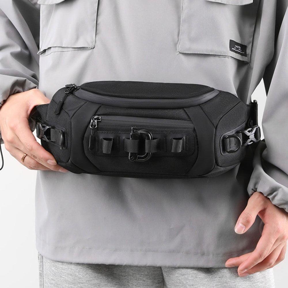 

Large Capacity Men s Chest Bag Adjustable Strap Sport Cross Phone Bag Shoulder Crossbody Bag Work серый