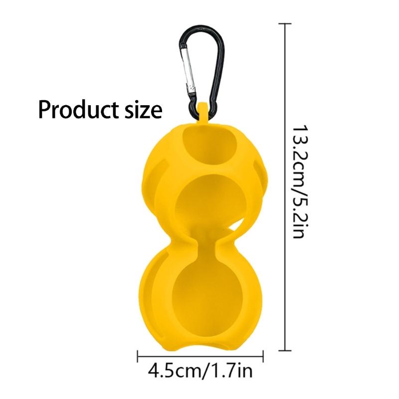 Golf Ball and Accessories Organiser Bag Waterproof Silicone Golf Ball Holder With Carabiner Clip For Outdoor Sports