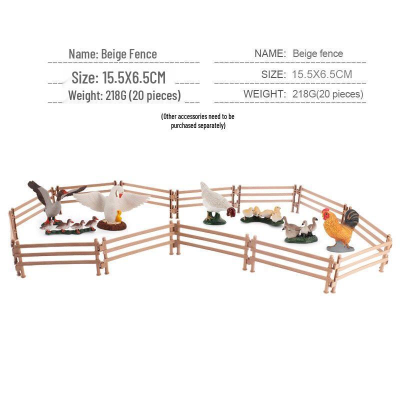 Jurassic Simulation Farm Scene Dinosaur Model Sand Table Toy Set with Fence and Gate