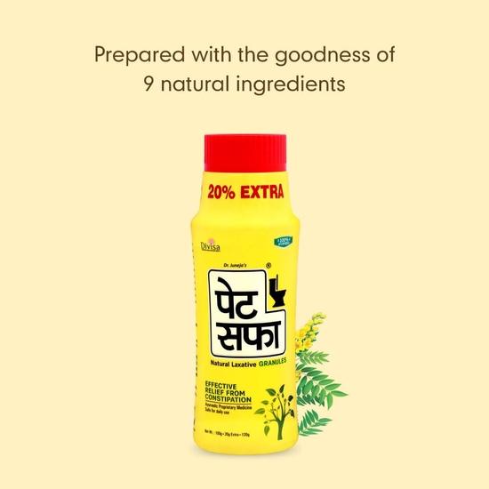Pet Saffa Granules | Natural Laxative | Constipation Relief | Relief from Disgetive Problems Like Acidity, Gas & Bloating |120 Gm (Pack of 3)