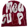 Hot Sell Customized  Adult Fashion Printing Soft Winter Hat Knitted With Letters for Men and Women