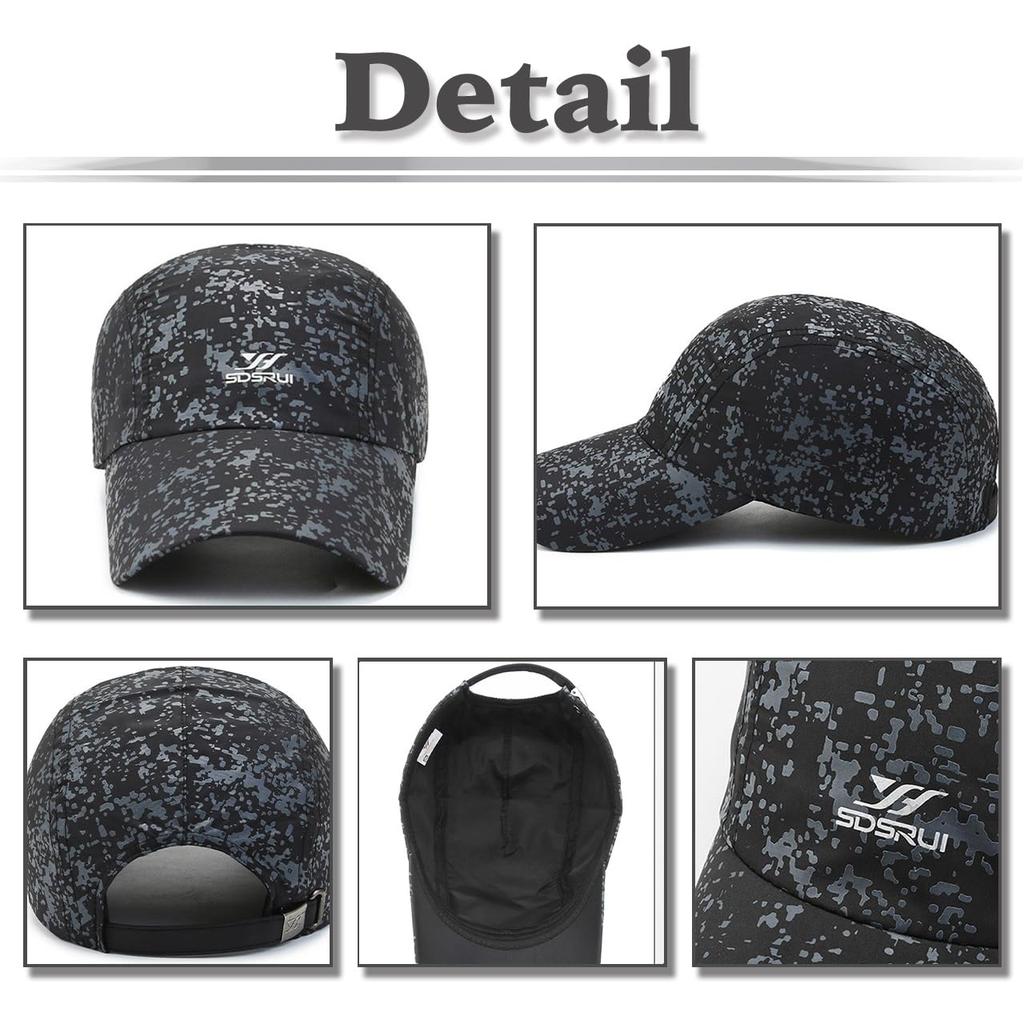 Baseball UV CZA406 [White Fang] Hat, Cap, Cap, Quick-Drying, Breathable, Protection, Outdoor, Leisure, Men's, Women's, (Black)