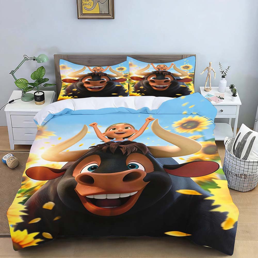 Set Biancheria da Letto Cartone Animato Ferdinand Copripiumino Copriletto con Federa Singolo Matrimoniale Queen King Size Ragazzi Adulti Tessile per la Casa