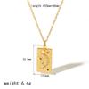 Fashion Style Diamond Star Moon Pendant Gold Plated Necklace Women's Fashion Diamond Stainless Steel Jewelry
