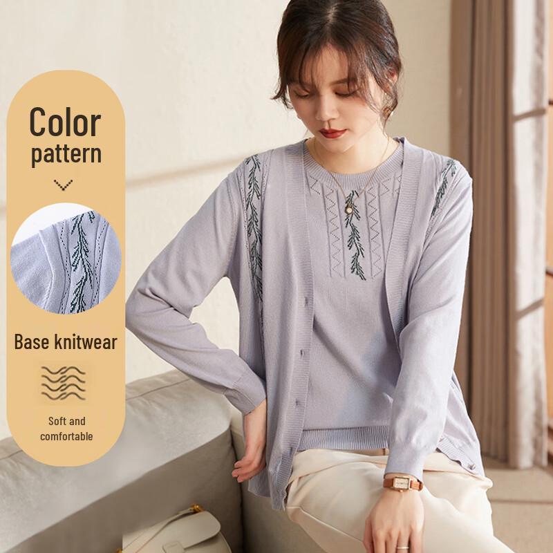 Xihui Women s Jacquard Knit Two-Piece Outfit L