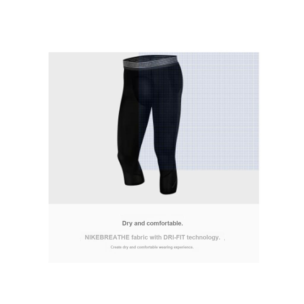 Nike Pro 3/4 Trainings-Schnelltrocknende Tights Herren Unterteile Schwarz CN9653-010