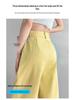 2026 Summer High Waist Ice Silk Cotton Linen Wide Leg Pants