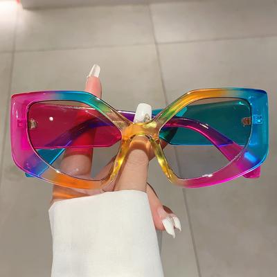 Nowe Damskie Okulary Przeciwsłoneczne Polygon Vintage Multi Gradient Cukierkowy Kolor Cieni Modne Markowe Projektanckie Okulary Podróżne