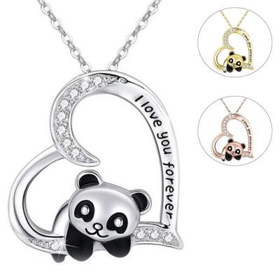 Cute Necklace Sparkling Lady Panda