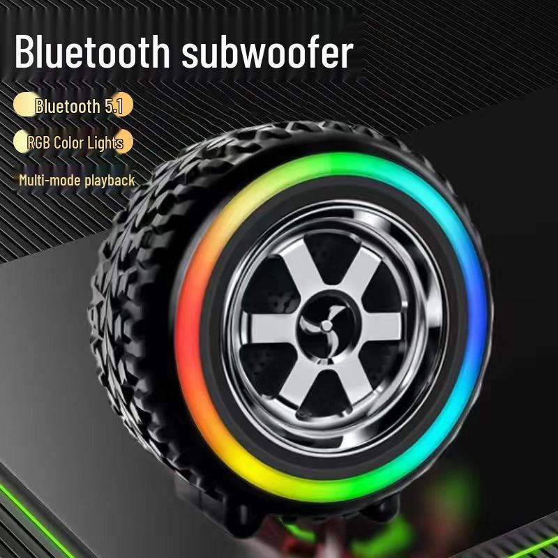 

Розумне повторне підключення Bluetooth: G2389 Високоякісний Звуковий Динамік у Формі Колеса для Дому, На вулиці та Кемпінгу.