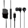 Elecom Stereo Earphones, In-Ear Type, Lightning with Mic, Fast Music, Black, EHP-LFR10CMBK