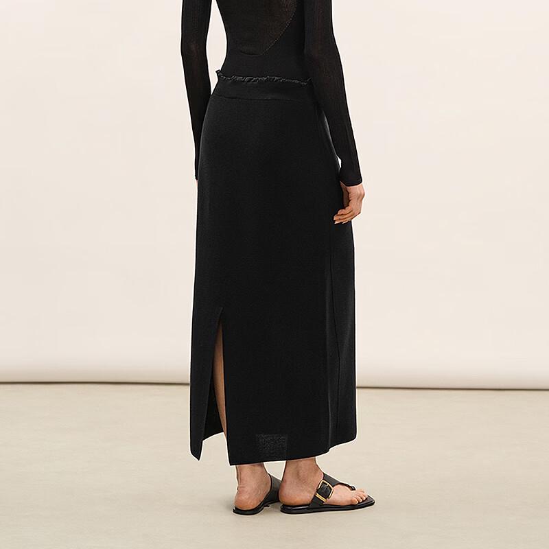 Less 2026 Spring Cotton Blend Straight Long Skirt