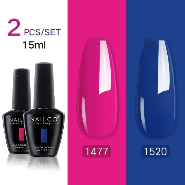 NAILCO 2 цвета, 15 мл, набор гель-лаков для ногтей Vernis, полуперманентный УФ-светодиодный гель для дизайна ногтей, принадлежности для профессионалов, отмачиваемый верхний слой