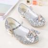 Cute Frozen Princess Single Shoes Girls High Heels Princess Sparkling Cartoon Costume Party Shoes
