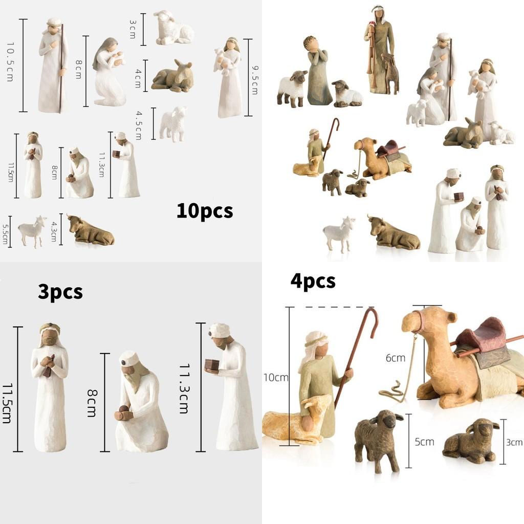 Resin Scene Set With Star And Manger For Christmas Gift Collection