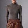 Machine Washable Slim-Fit Merino Wool Sweater with Half-High Neck.