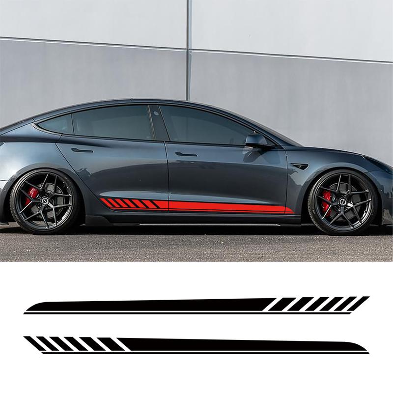 Car Vinyl Side Decals for Tesla Model 3 Body Side Sticker Stripes Racing Style Decor Decal Modification Stickers 2pcs