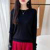 2026 Autumn Women's Round Neck Cable Knit Jacquard Pullover Sweater, Long Sleeve