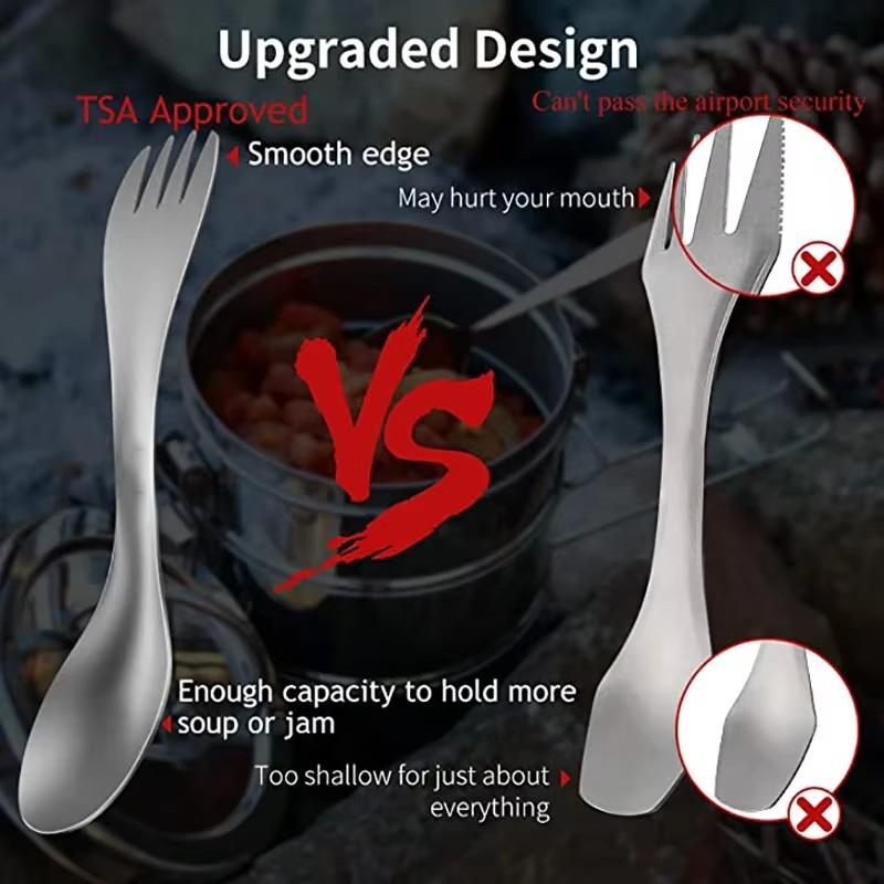 Titanium Camping Cutlery Set Lightweight Portable Outdoor Fork Spoon Chopsticks for Hiking Picnic Travel