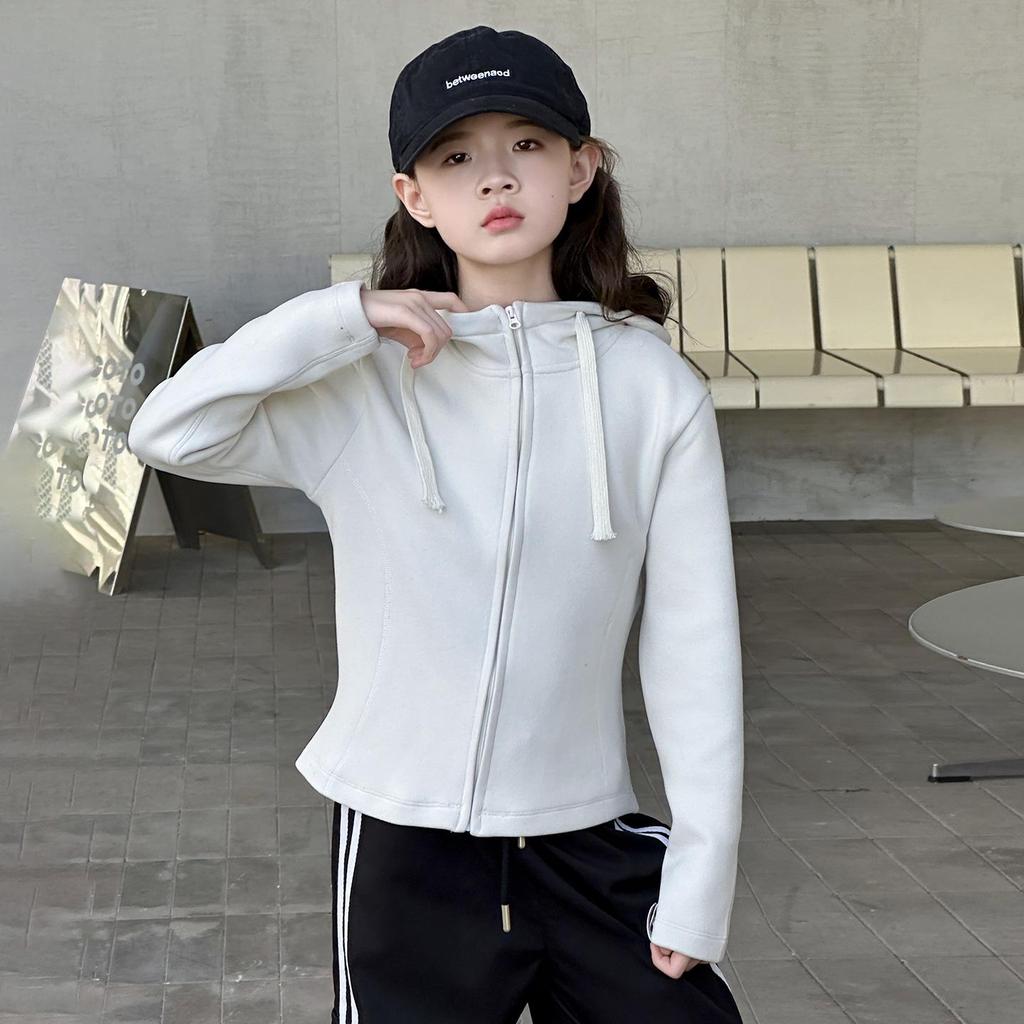 Girls' Slim-Fit Hooded Jacket - Autumn 2025 Fashionable Style for Big Kids