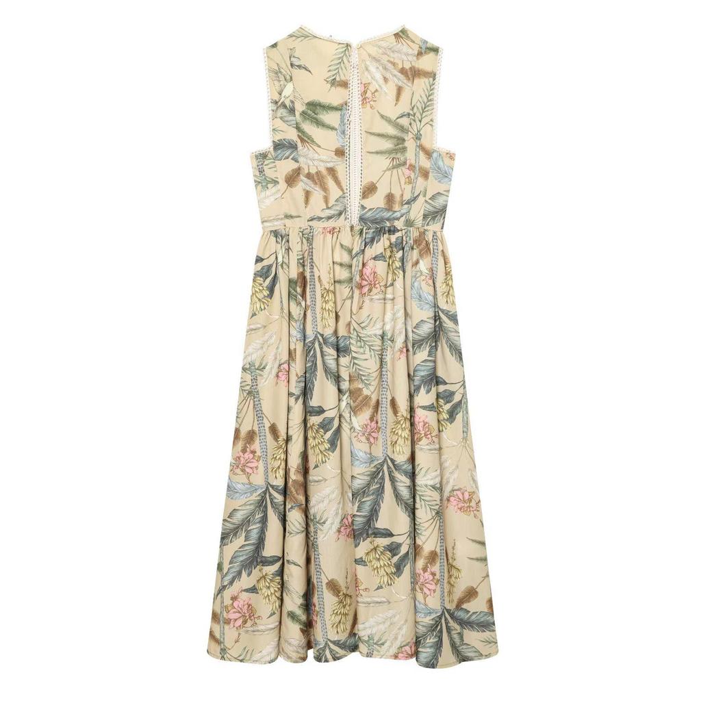 2026 Spring European-Style Floral Print Lace Dress for Women