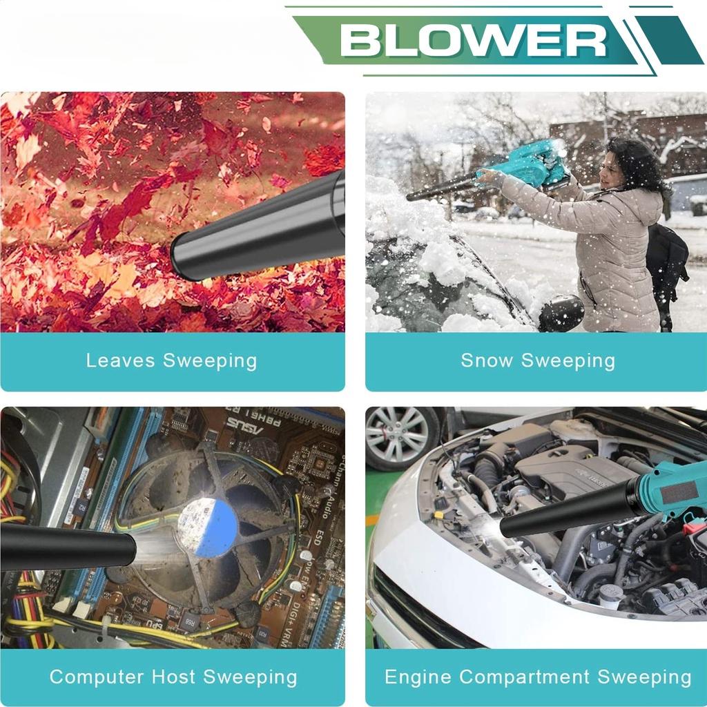 21V 2 In 1 Brushless Cordless Blower Vacuum Clean Air Blower Dust Blowing Dust Computer Collector 3000W For 18V Battery