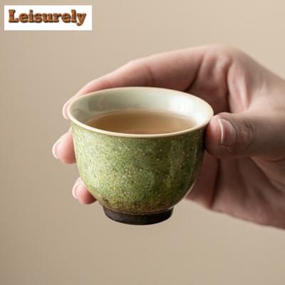 2pc/set Kiln Change Starry Sky Green Tea Cup Master Single Cup Small Tea Bowl Chinese Meditation Cup Mugs Kung Fu Teaset 40ml
