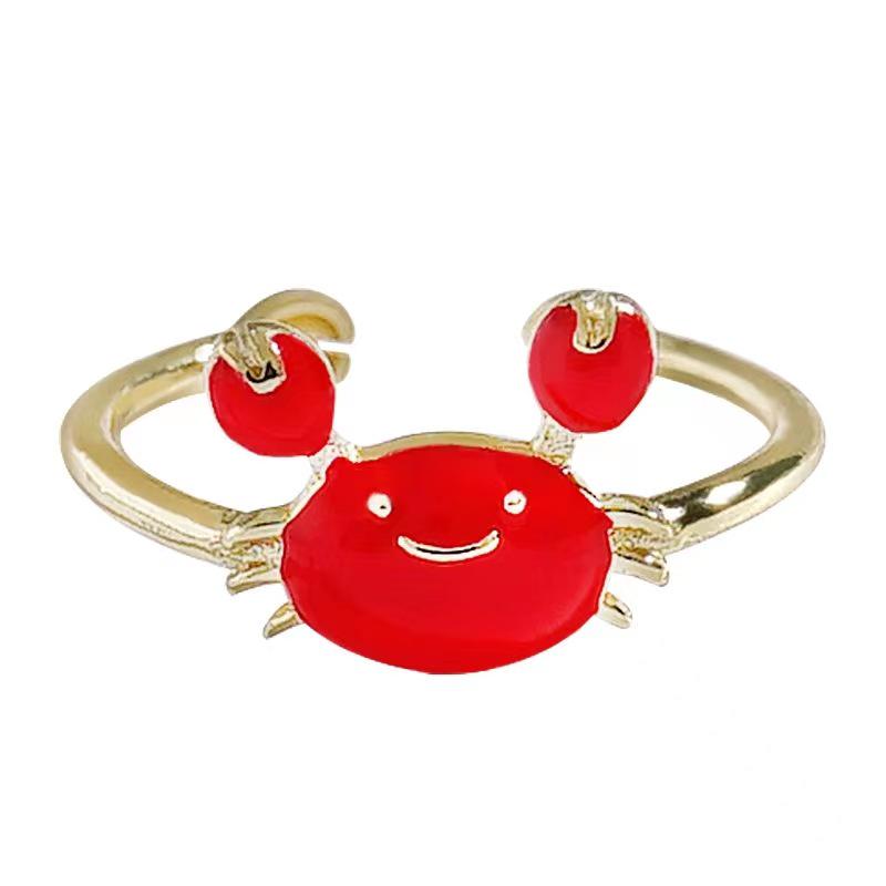 925 Silver Crab Ring: Women's Trendy Open Design with Cute Pincer Accents - Perfect for the Fashionable Trendsetter