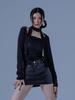 DILETTANTISME Metal Square Neck Scarf T-Shirt (Bk)