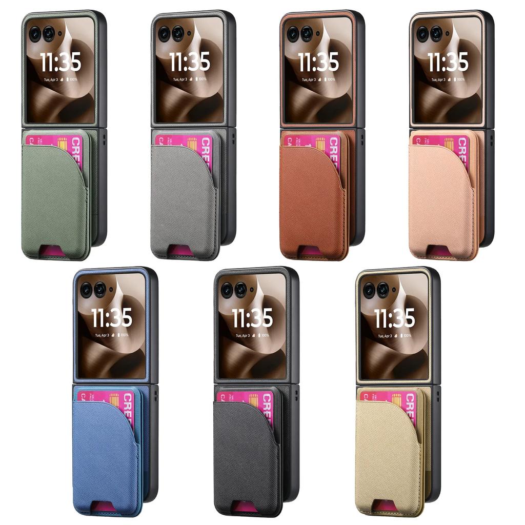 Wallet Card Holder Bracket Phone Case for Motorola Razr 60 50 40 Ultra Moto Razr 40 50 60 Magnetic Card Case Leather Cover