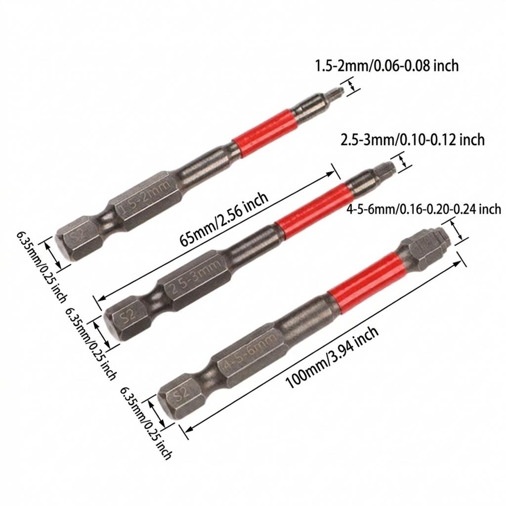 Hex Screwdriver Bit Screwdriver Bits S3 Titanium Plated