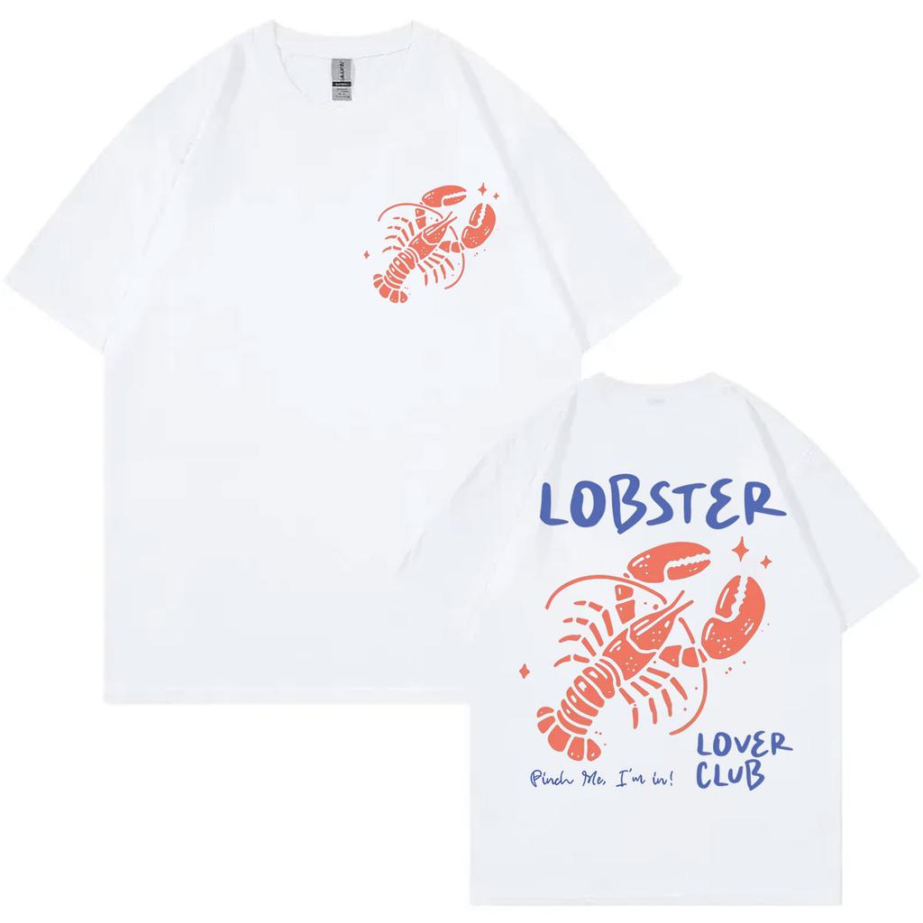 Lobster Lover Club Tshirt Funny Summer Beach Short Sleeve T Shirt Mens Womens Fashion Casual Oversized Tshirts Streetwear