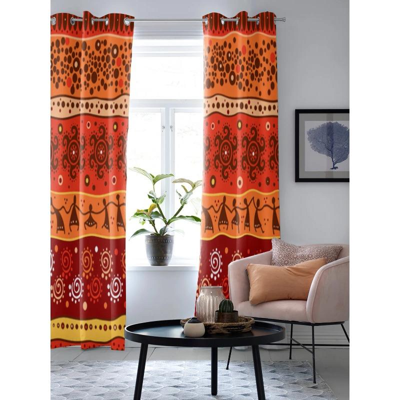 Ethnic Tribal Geometric Pattern Window Curtain For Living Room Bedroom Luxury Home Kitchen Decor Items Curtains