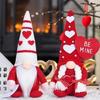 Romantics Heart Hat Gnomes Plush Dolls Stuffed Dwarf Figurine Valentines Day Gift for Couples Bedroom or Desk Decoration