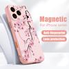 Pfirsichblütenzweig Muster Hülle Für iPhone 17 Pro Max Magnetisch Für Magsafe Hybrid Schlank Mattes Cover Für iPhone 16 15 14 13 Pro Max