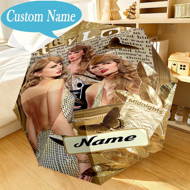 Custom Name Umbrella Taylor Art Umbrella 8-Frame for Travel, Camping, Casual Lightweight Portable, Essential for Family Gifts