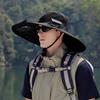 Wide Brim Solar Fan Outdoor Fishing Hat-Solar & USB Charging, Outdoor Sun Hat with Solar Fan with 2 Solar Fan