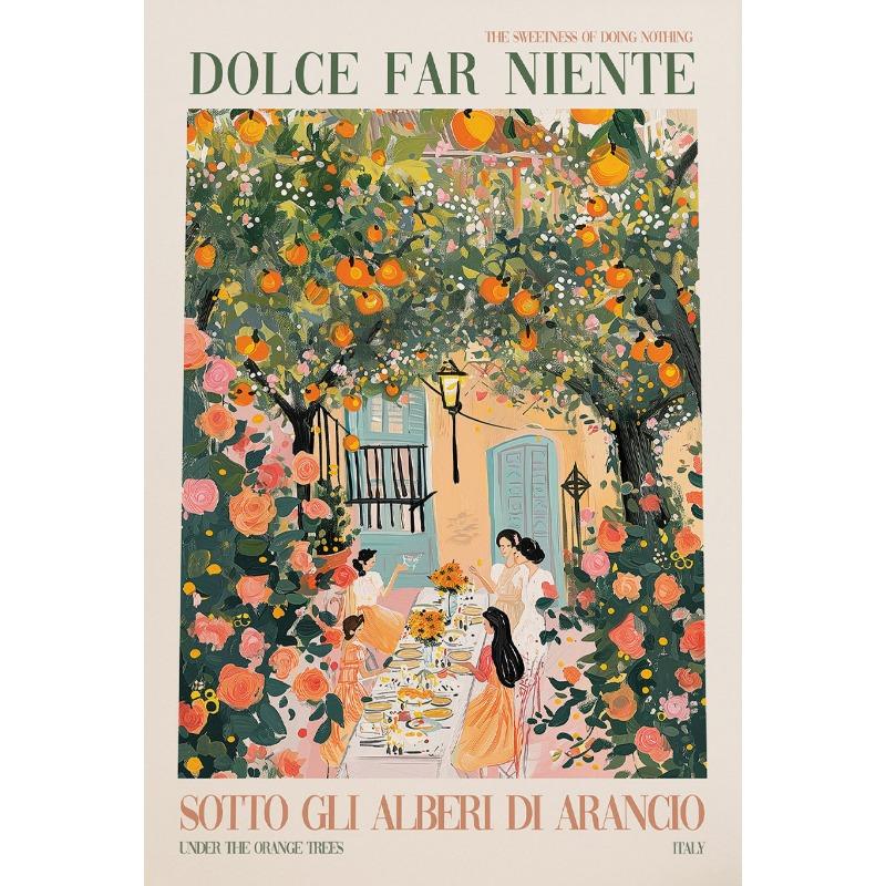 Retro Spritz La Dolce Vita Lemon Italy Travel Posters and Prints Canvas Painting Wall Art Picture for Room House Decor