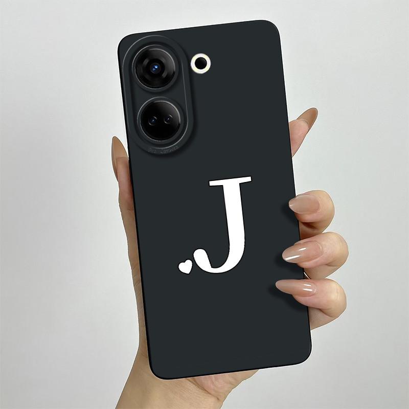 Case For Tecno Camon 20 Pro 4G Cute Initial Letters Liquid Soft Silicone Cover Shell For Tecno Camon 20 Pro CK7n CK6 CK6n Coque