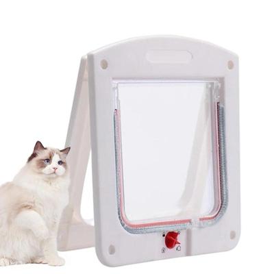 Chatière verrouillable à 4 voies pour grands chiens et chats, installation sur portes intérieures et extérieures, résistante aux intempéries, pour portes en bois et PVC