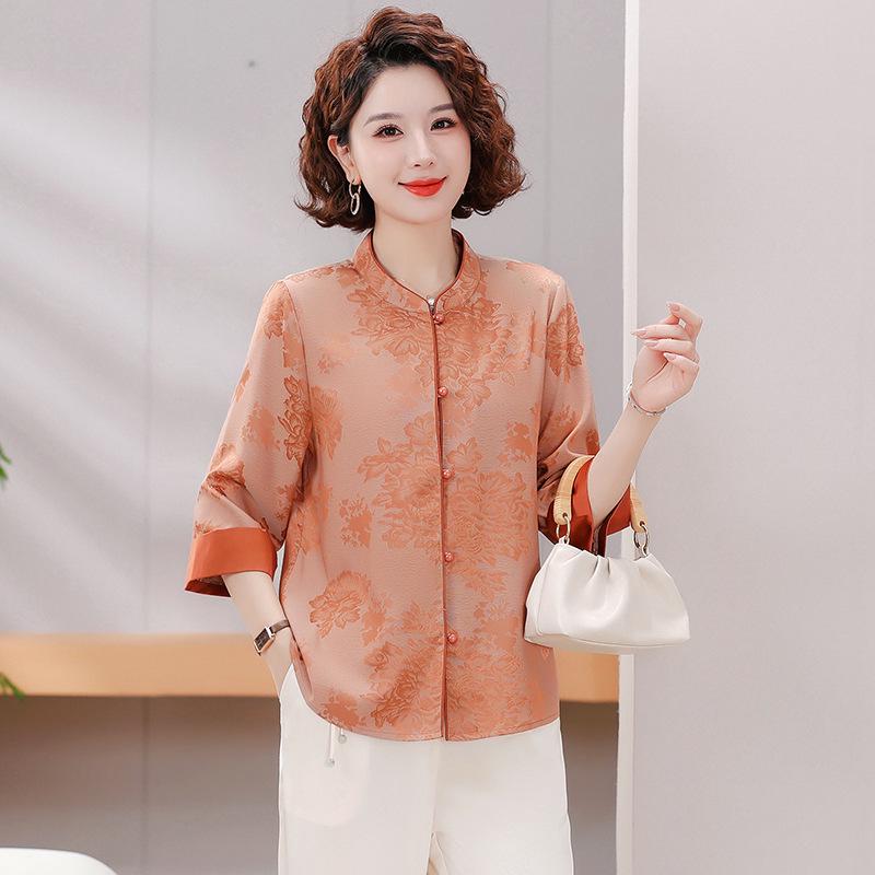 

Stylish Summer Seven-Sleeve Tang Suit Cardigan for Women XL (45-53 kg) оранжевый